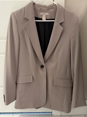 H&M Gray Taupe Single Button Oversized Blazer for Women XS